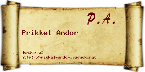 Prikkel Andor névjegykártya